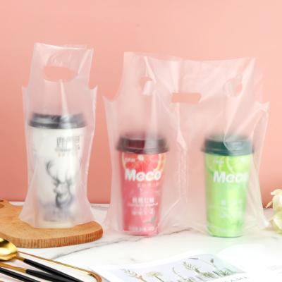 China 500ml 700ml Moisture Proof Tea Beverage Milk Coffee Bag Holder Cup Plastic Packaging Take Out Bags for sale