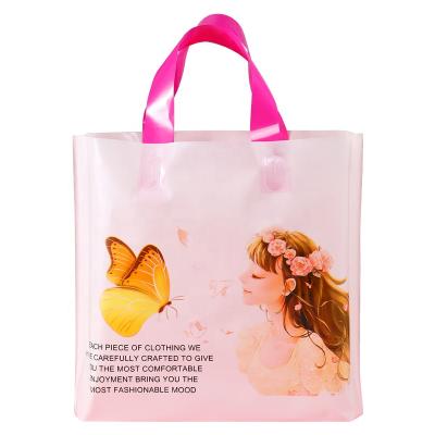 China High End Safety Fashion Clothing Apparel Cosmetics Plastic Bags Custom Printed Gift Packing Shopping Bag Carry Plastic Handbags for sale