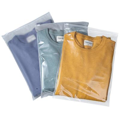 China The moisture-proof plastic PE zip lock packaging bag of clothing etc. T-shirt Swimwear Recycled Matte Polybag Plastic Zipper Bag Transparent for sale