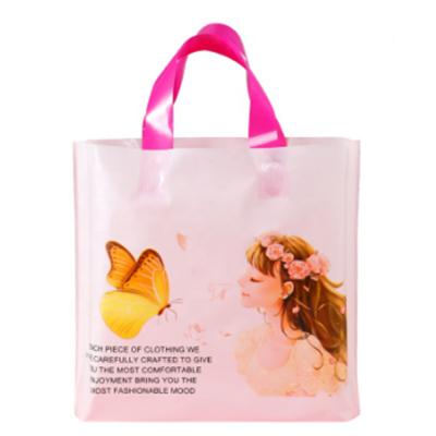 China High End Safety Fashion Clothing Apparel Cosmetics Plastic Bags Custom Printed Gift Packing Shopping Bag Carry Plastic Handbags for sale