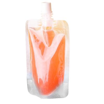 China Stand Security Transparent Plastic Pouch Baby Food Spout Packaging Beverage Spout Liquid Bag for sale