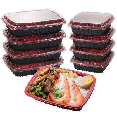 China Sustainable PP Material Take Out Disposable Microwave Food Container With Clear Lid for sale