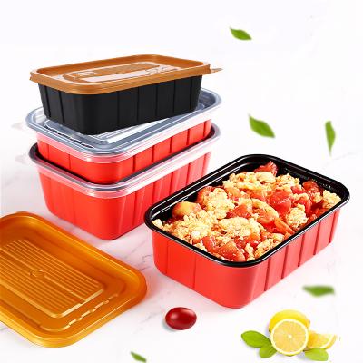 China Disposable Meal Prep PP Microwavable Food Packaging Disposable Plastic Food Container With Lid Take Out Lunch Bento Box for sale