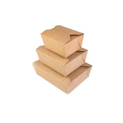 China Food Packing Container Lunch Boxes Recyclable Biodegradable Disposable Food Grade Wrapping Paper Salad Food Take Out Package Box for sale