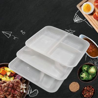 China Freshness Preservation Custom 3/4/5 Compartment Restaurant Food Containers Disposable Biodegradable Take Out Bento Lunch Box For Fast Meal for sale