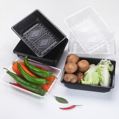 China Transparent Plastic PET Blister Disposable Food Packaging Boxes Disposable Fruit Vegetable Meat Plastic Food Packaging Packaging Trays for sale