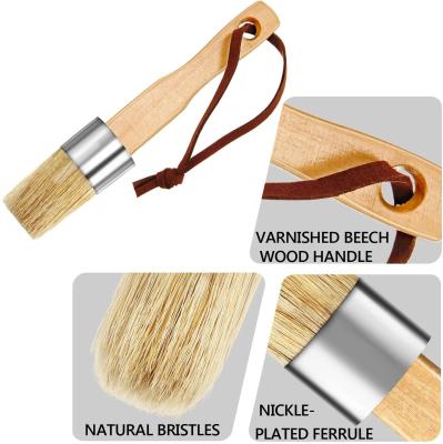 China Durable 3-piece chalk and wax brushes stiffen stencil brushes including flat, pointed and round chalked brushes for sale