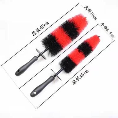 China Hot Sale Car Wash Wheel Rim Cleaning Brush Red Soft Black Red Car Wheel Tire Rim Brush for sale