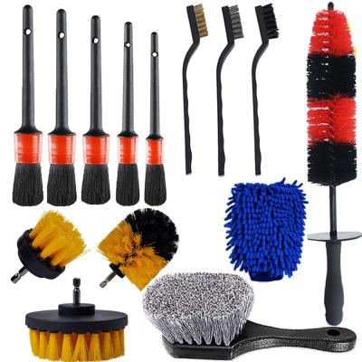 China High Efficiency 14 Pcs Car Cleaning Kit Multi Purpose Interior Car Detailing Kit For Car Glass Vents Leather And Air Conditioner for sale