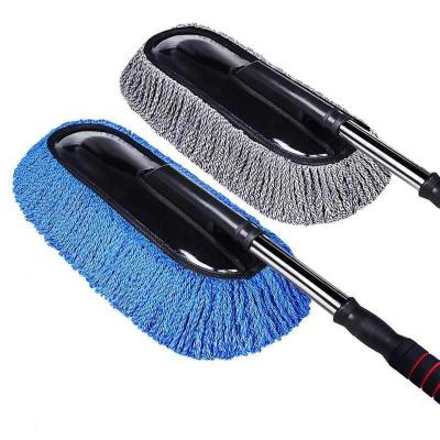 China Eco-friendly Telescopic Handle Multifunctional Dust Removal Car Wash Sweep Nanofiber Car Dust Removal Car Wash Cleaning Broom for sale