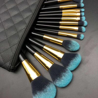 China Angular Blush Hot Sales 12pcs Make Up Brush Blue Color Makeup Brush Set for sale