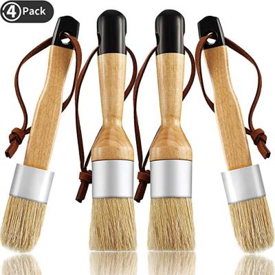 China 4-piece paint chalk and wax brushes include flat, round chalked paintbrush with bristles for sale