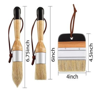 China Paint Tool Chalk and Wax Play Brush for Painting Furniture 3 Brushes for sale