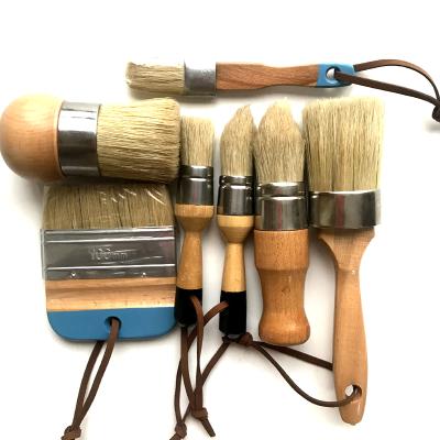 China 7PCS Chalk Paint Brush Brushes Natural Pile for Furniture Painting for sale