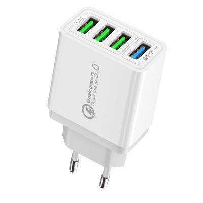 China Travel QC3.0 usb 5v 2.4a 4 port usb travel adapter international travel portable usb charger for sale