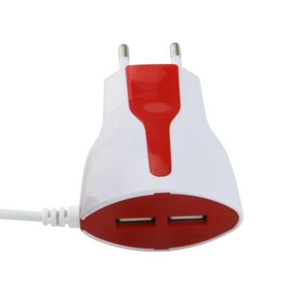 China Cell Phone Factory Price 1.5A Produced Dual USB Smart Wall Charger Travel Adapter EU Plug For Mobile Phone for sale