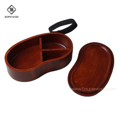 China 2019 Sustainable Fashion Kids Bamboo Wooden Lunch Box Carving With Lid for sale