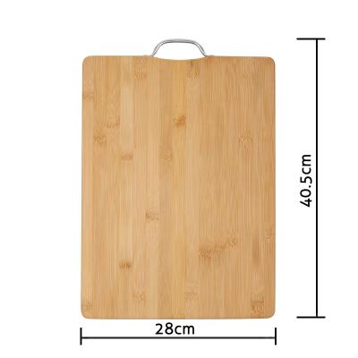 China Sustainable Durable Bamboo Chopping Board Thick Chop Bamboo Cutting Board Large With Metal Handle For Kitchen Bamboo Chopping Board for sale