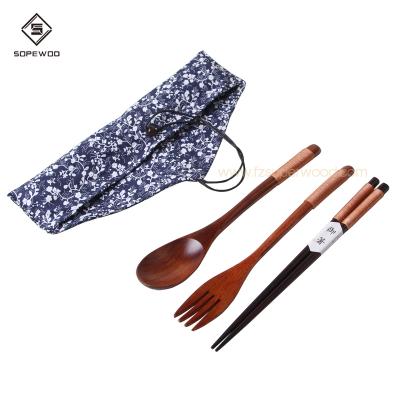 China 2019 Fashion Sustainable Custom Wooden Flatware Travel Cutlery Set Eco - Friendly for sale