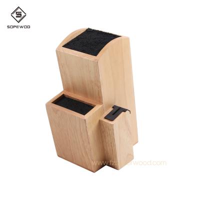 China Sustainable Durable Bamboo Wooden Knife Block With Nylon Rods Knife Holder for sale