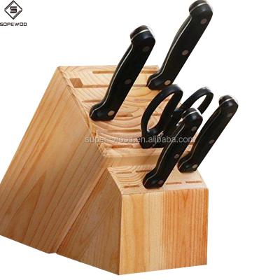 China Professional Hot Selling Kitchen Knife Set Knife Block Viable For Cooking With Viable Wooden Wooden Kitchen Tableware Custom Size for sale