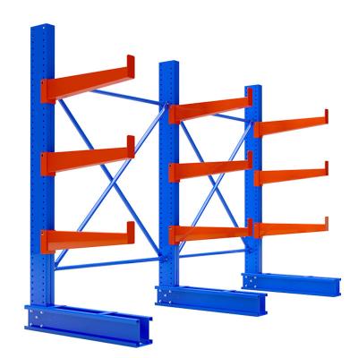 China Corrosion Protection Single Double Sided Industrial Heavy Duty Metal Cantilever Rack Warehouse Storage Rack for sale