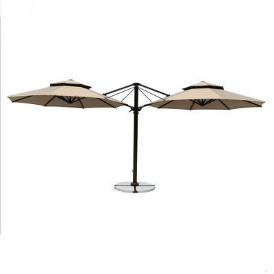 China 360 Degree Rotation Aluminum Garden Double Head Roman Umbrella Custom 360 Degree Rotation Patio Cantilever Offset Umbrella for sale