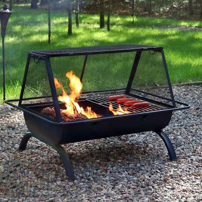 China Indoor Outdoor Fire Resistant Burning Pit Steel Large Square Wood Patio Or Backyard Firepit for sale