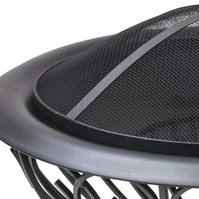 China Popular Pit Outdoor Heater Wood Burning Stoves Fire Pit Furniture Round Metal Steel Garden Patio Barbecue Fire Pit Black Paint Pit for sale