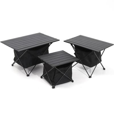 China EUROPEAN Portable Light Weight Aluminum Top And Carry Bag Dining Picnic Beach Table Raising Fishing Folding Table With Storage Bags for sale