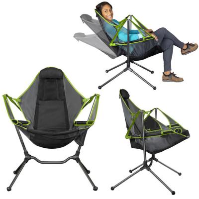 China Modern Portable Folding Rocking Fishing Chair With Pillow Light Weight Like Hiking Picnics Camping Fishing Swinging Camping Chair for sale