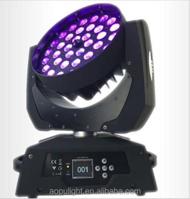 China 36x18w RGBWA+UV 6in1 plastic zoomwash moving head music lighting magnetic shower head for sale