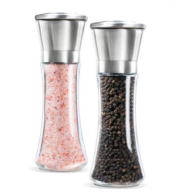 China Viable made in china wholesale custom glass sea salt grinder, Odm mini glass salt and pepper grinder ceramic core for sale