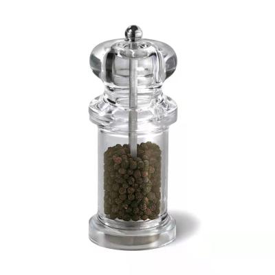 China Hot Selling Viable Mini Acrylic Spice Seasoning Bottle With Manual Salt And Pepper Grinder Grinder Lid for sale