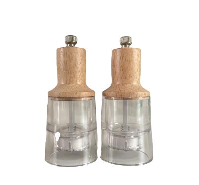 China Viable Outlet Glass Grinder Factory Transparent Manual Universal Pepper Mill Bottle Cumin Pepper Spice Seasoning Grinder for sale