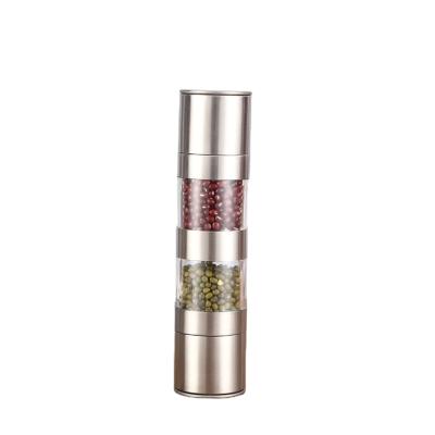 China Viable 2 IN 1 Hot Selling Stainless Steel Salt Pepper Grinder Pepper Grinder 2021 SS Pepper Grinder for sale