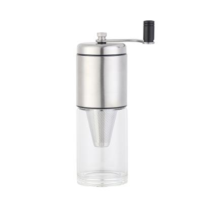 China Hot Selling Coffee Maker Stainless Steel Core Restaurant.Home.Coffee Amazon Adjustable Ceramic Hand Burr Manual Grinder with Glass Bottle Jar for sale