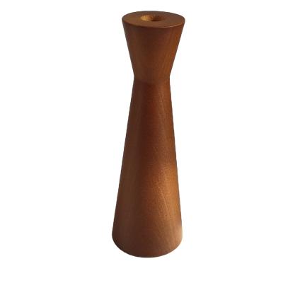 China New arrival home wooden candle holder decoration candle holder real woods open candle holder for tableware pit for sale