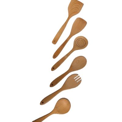 China Disposable Home Instruments Long Handle Kitchen Accessories Dessert Rice Soup Wooden Teaspoon Cooking Spoons Wood Spoon for sale