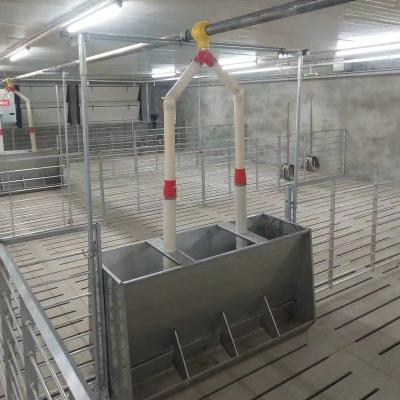 China Farms Factory Price Pig Farm Equipment Automatic Stainless Steel Double Side Pig Sow Feeder Bowl Pig Feeder for sale