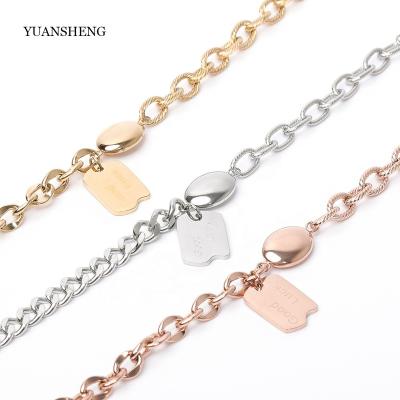 China Hiphop Hiphop Stainless Steel Jewelry Personalized Good Luck Bracelet Pendant Charms Couple Bracelet Custom for sale