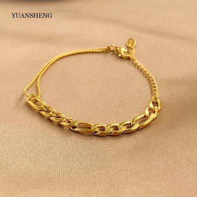 China Amazon Vintage Best Sellers Fine Pulcera Gold Filled Chunky Cuban Link Chain Bracelets Couple Jewelry For Men for sale