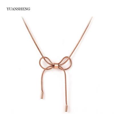 China Fashionable 316L Stainless Steel Butterfly Choker Charms Snake Bone Chain Golden Pendant Necklace for sale