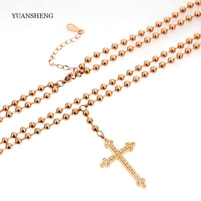 China Classic 2022 Latest Design 18k Rose Gold Plated Cross Necklace valentines day gifts for men for sale