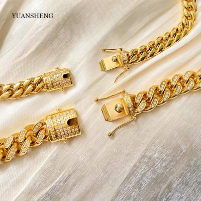 China Classic Punk Necklace Collar Dubai Men Gold Chains Gold Filled Stainless Steel Jewelry Men for sale