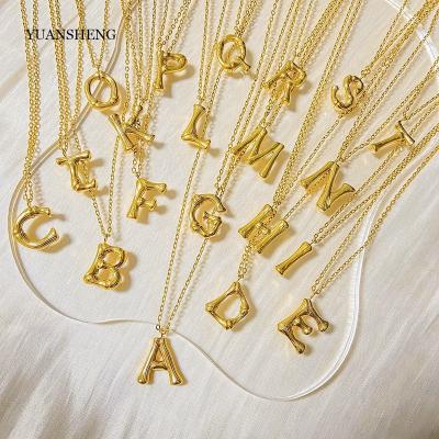 China Kolye A-z Initial Necklace Stainless Steel Jewelry 18k Gold Filled Punk Personalized Letter Necklace for sale