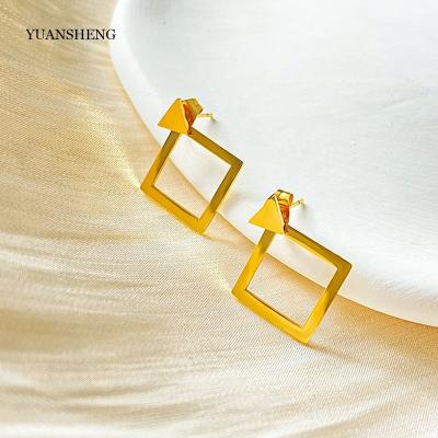 China Classic Aretes18k Gold Filled Jewelry Hoop Earrings Stainless Steel Stud Earrings Women for sale