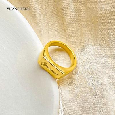 China Trendy 18k Gold Pvd Plated Stainless Steel Finger Rings Chunky Wedding Rings Fine Jewelry for sale