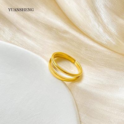 China Trendy Simple Jewelry Stainless Steel Stainless Steel 18k Gold Filled Rings Rings for sale