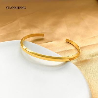 China Luxury Trendy Brand Pulceras De Acero Rose Gold Men Bracelet 18k Gold Filled Adjustable Jewelry Bangle for sale